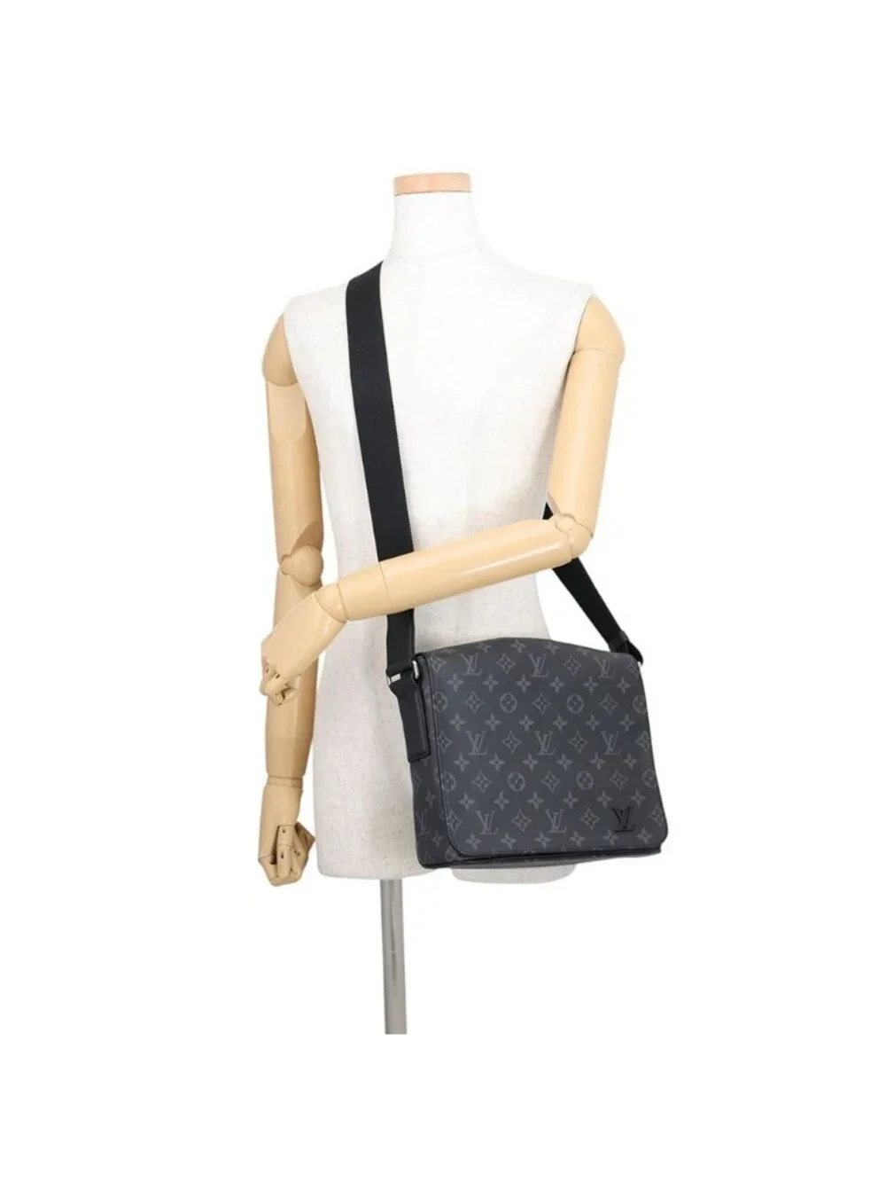 Louis Vuitton Shoulder Bag Monogram Eclipse District PM Black